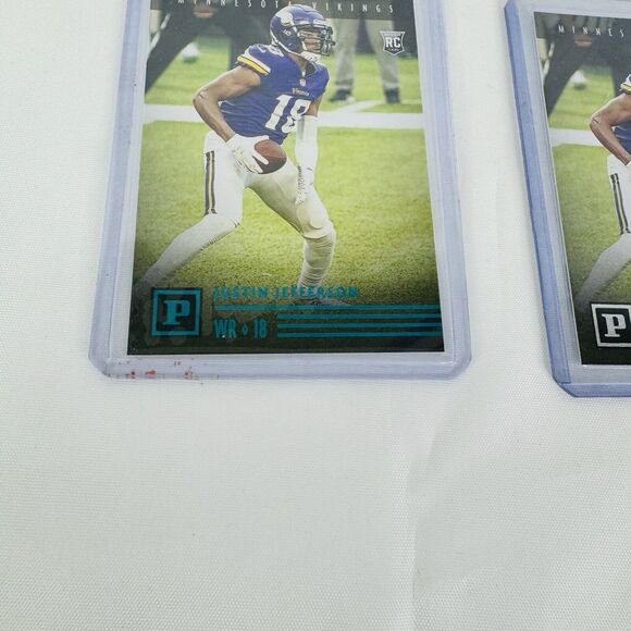 2020 Chronicles Panini Justin Jefferson‎ Teal & White RC Lot PA-23 - Picture 3 of 5